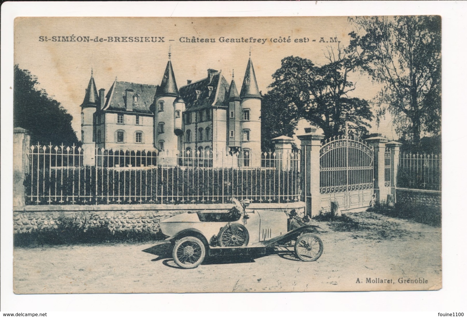 Carte De Saint Siméon De Bressieux Château Geautefrey ( Ancienne Voiture Auto ) ( Attention Tachée ) - Autres & Non Classés