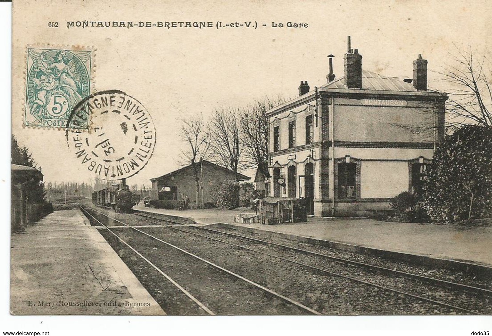 MONTAUBAN DE BRETAGNE. Gare. Train. - Autres & Non Classés