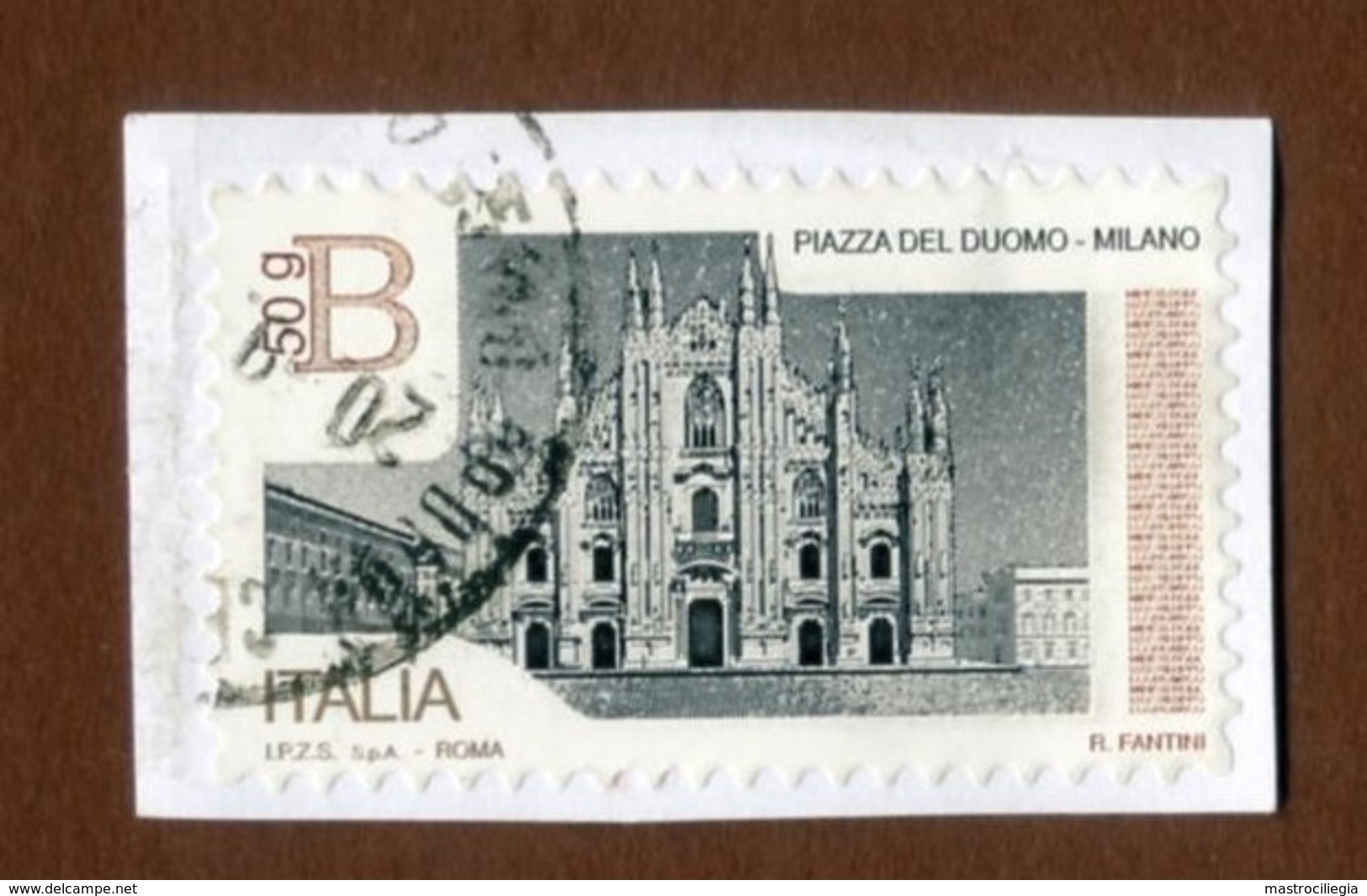 ITALIA 2016 Serie Piazze D'Italia B 50g Piazza Duomo Milano Su Frammento - 2011-20: Usati