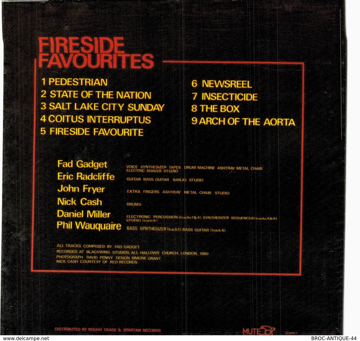 CD N°4454 - FAD GADGET - FIRESIDE FAVOURITES - COMPILATION 9 TITRES - New Age