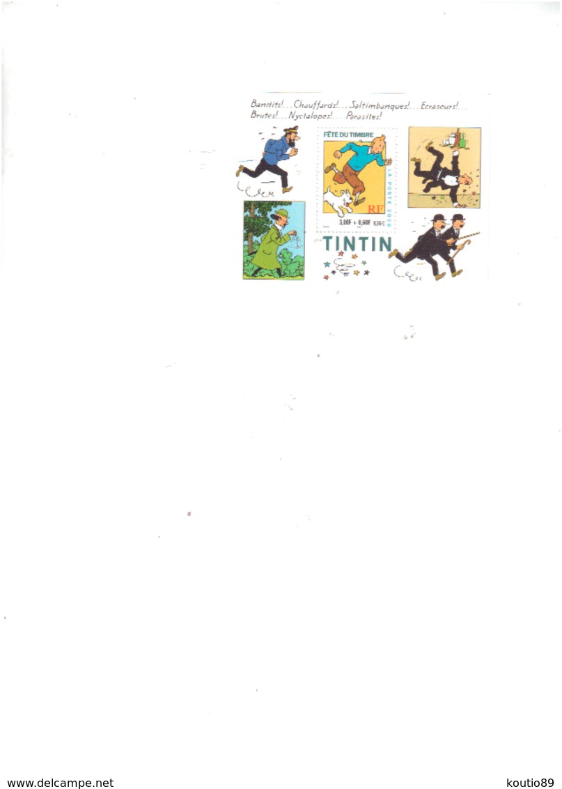 TINTIN Fête Du Timbre 2000.  Feuillet N°28  Lot De 8 Feuilles - FFAP