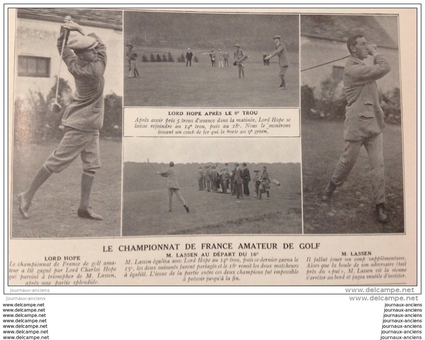 1913 LE TOUR DE FRANCE - AVIATEUR BRINDEJONC DES MOULINAIS - GOLF MATCH FRANCE AMÉRIQUE - LA VIE AU GRAND AIR