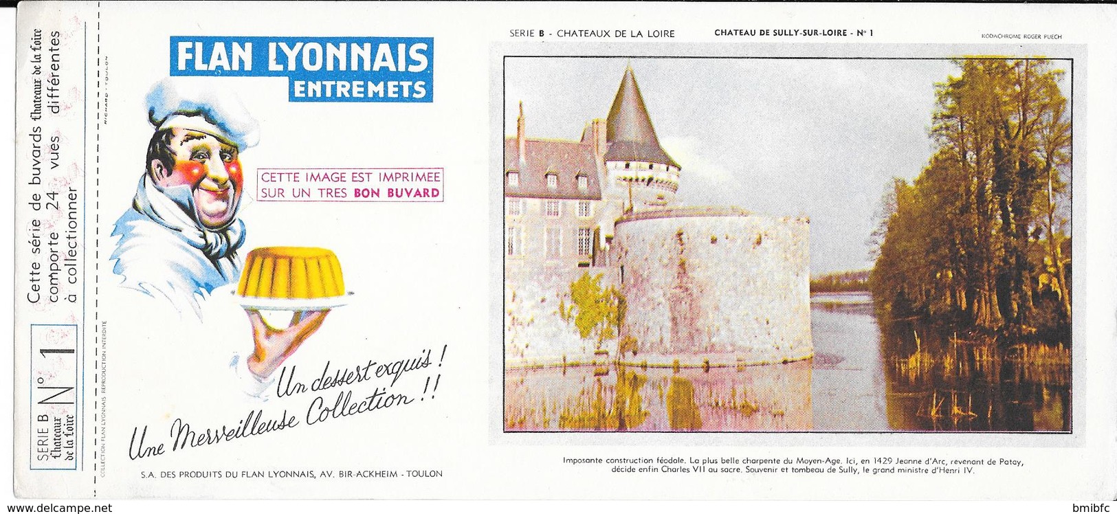 Série B N° 1: Flan Lyonnais Entremets - Château De Sully Sur Loire N° 1 - Auto's