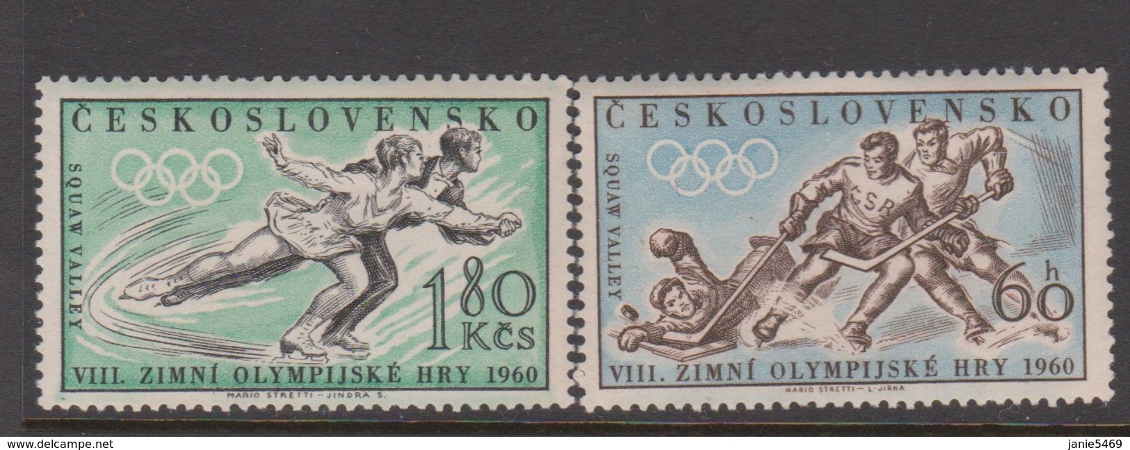 Czechoslovakia SG 1140-1141 1960 Winter Olympic Games, Mint Never Hinged - Neufs