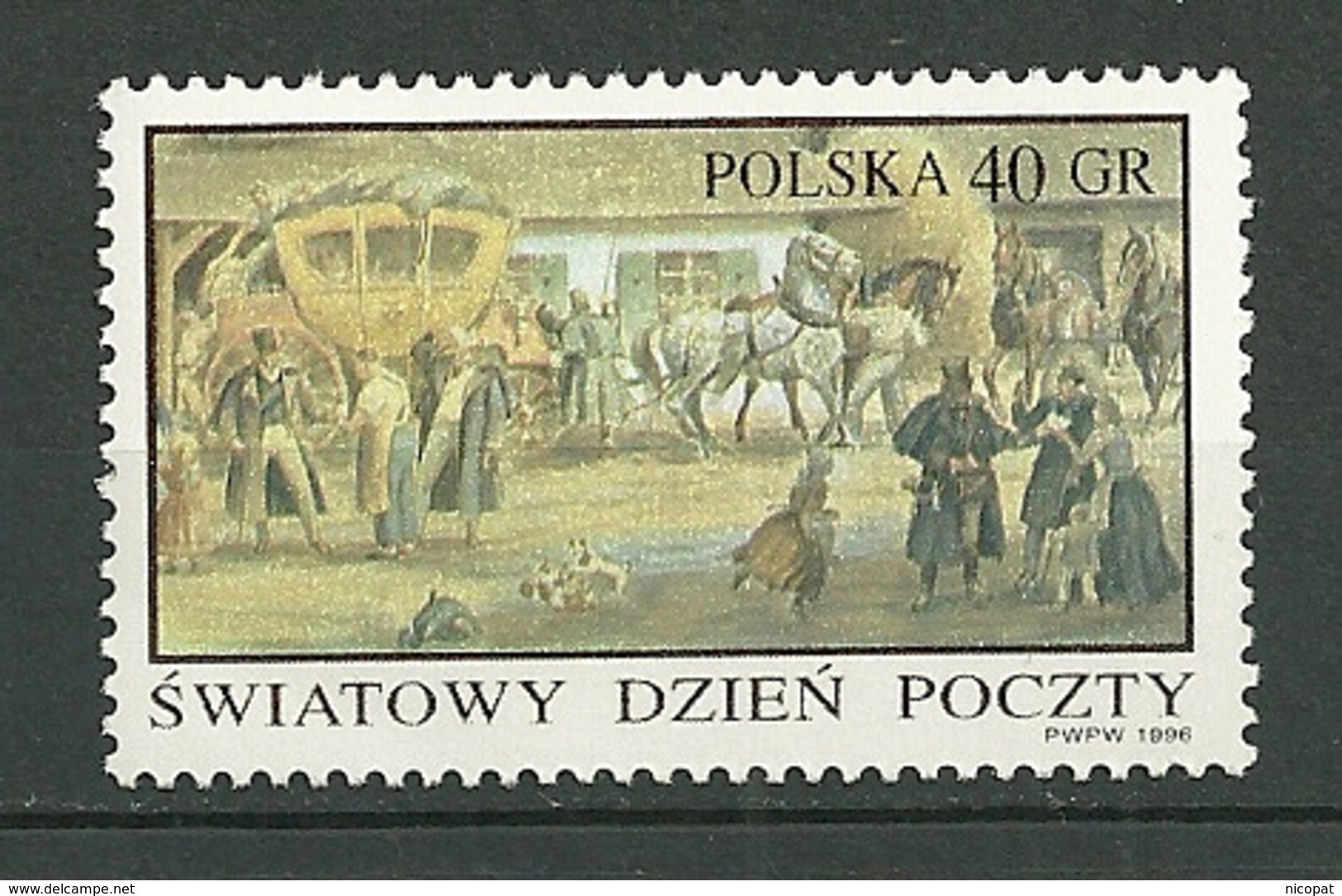 POLAND MNH ** 3414 Anniversaire Du Musée Postal De Wroclaw, Diligence Devant Un Relais De Poste, Cheval - Neufs