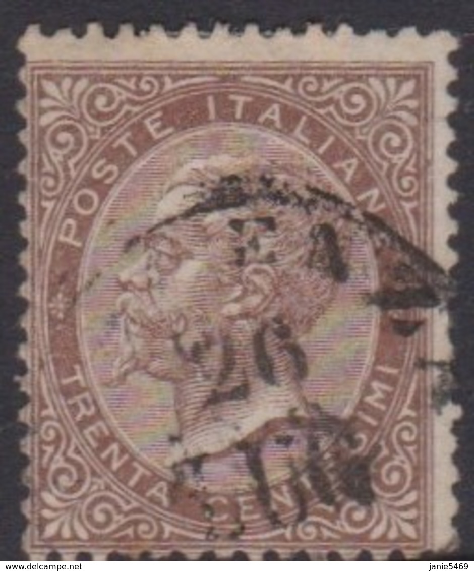 Italy S 19 1866 King Victor Emmanuel II,30c Brown, Used - Used