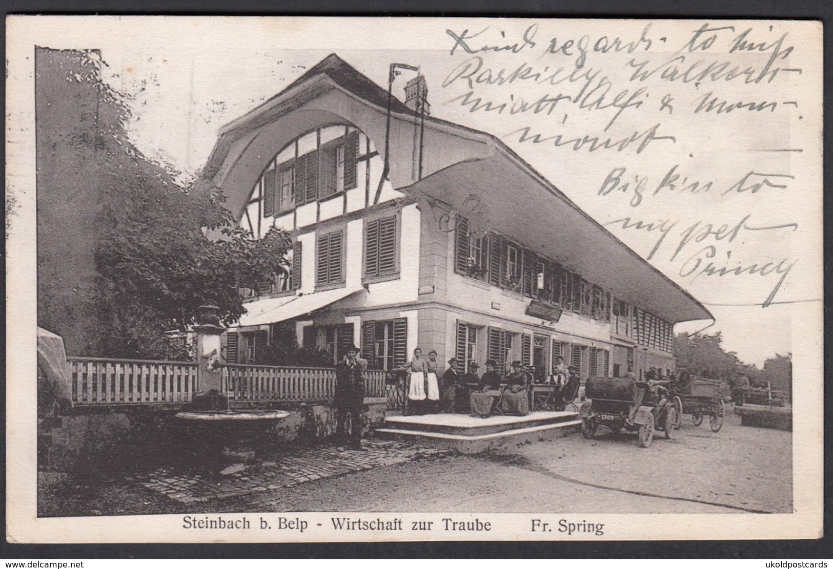 CPA  Suisse, STEINBACH B Belp, Wirtschaft Zur Traube, 1919 - Belp