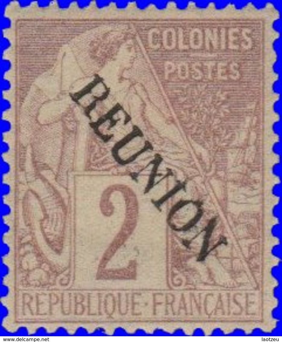 Réunion 1891. ~  YT 18* - 2 C. Alphée Dubois - Unused Stamps