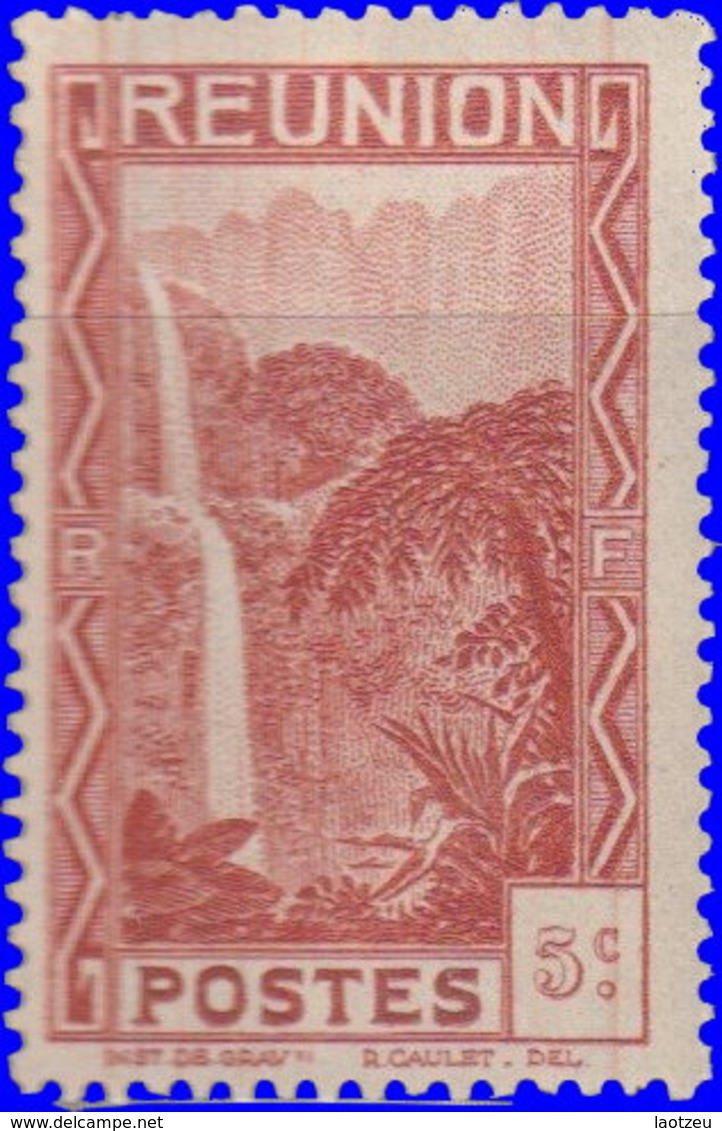 Réunion 1933. ~  YT 128* - 5 C. Cascade De Salazie - Ungebraucht