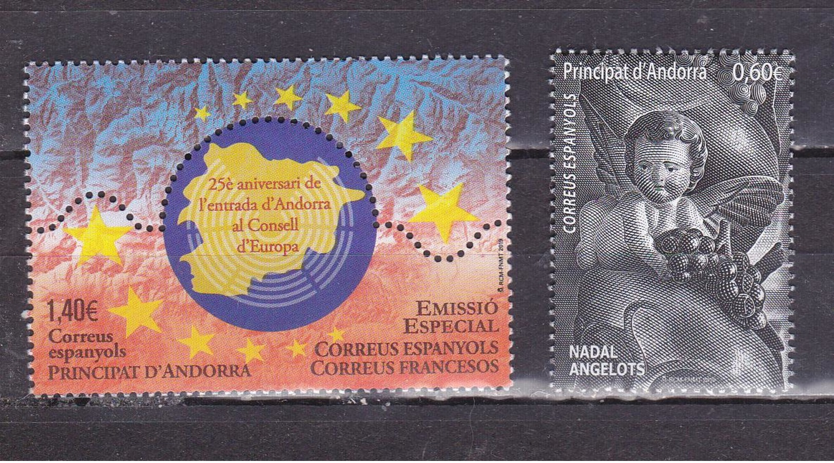 ANDORRE ESPAGNOL 2019 25 ANS CONSEIL DE L EUROPE  ANGELOT MNH - Unused Stamps