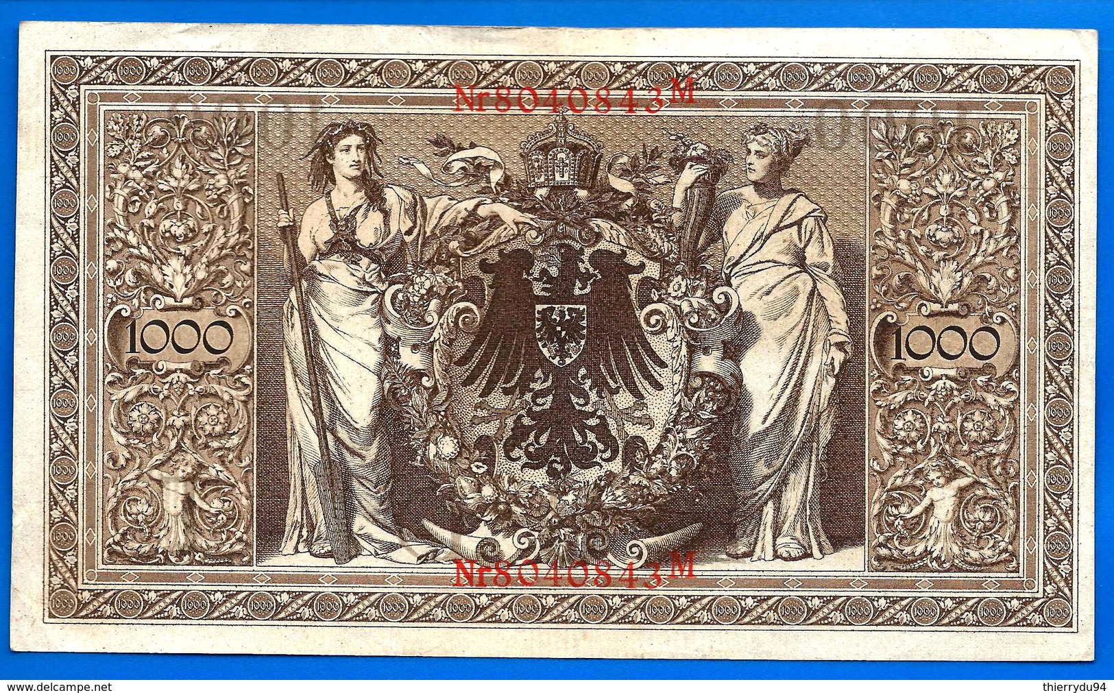 Allemagne 1000 Mark 1910 Grand Billet Que Prix + Port Marks Chiffre Rouge Reichsbanknote Germany Paypal Bitcoin - 1000 Mark