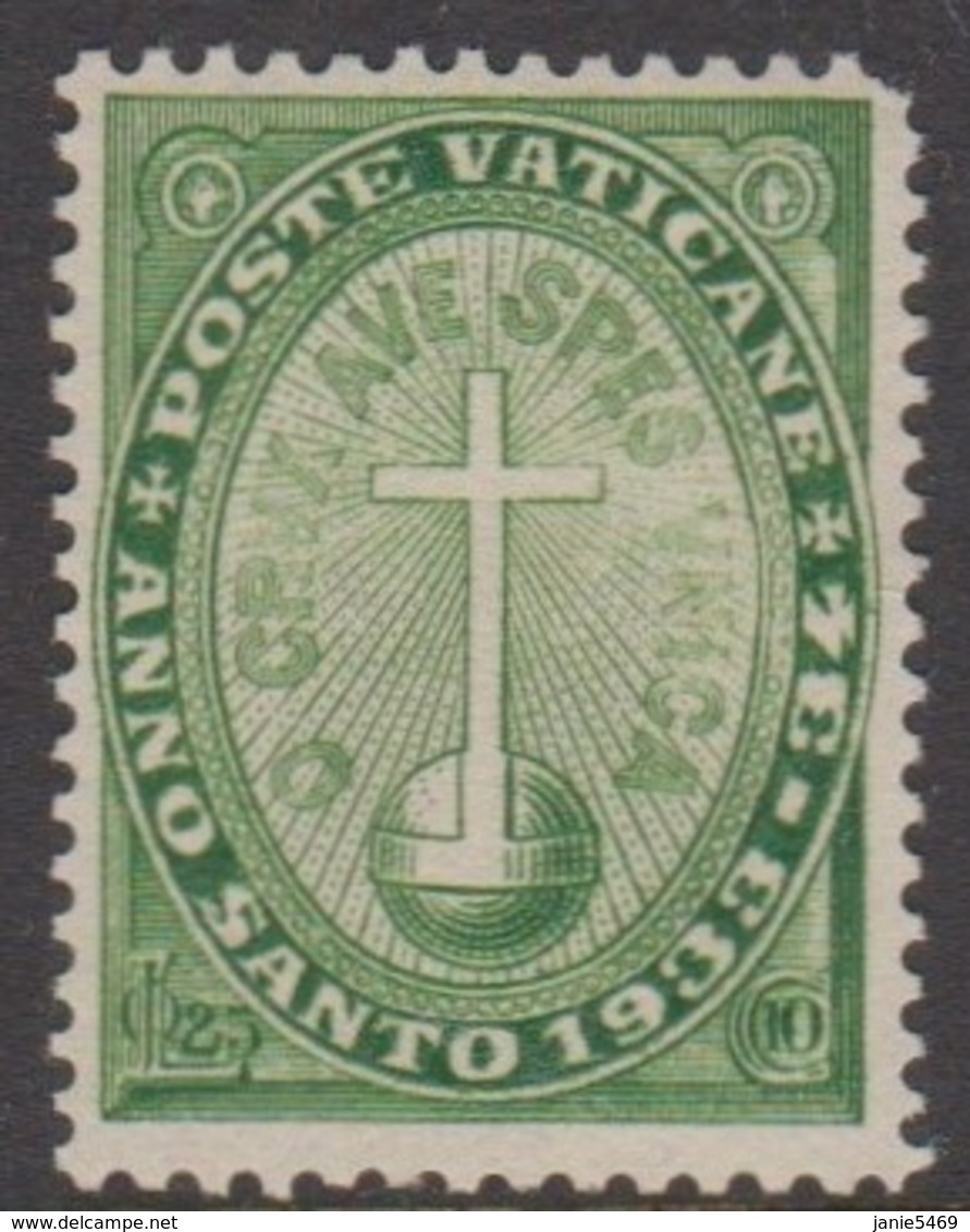 Vatican City S 15 1933 Holy Year.lire 25c Green, Mint Hinged - Unused Stamps