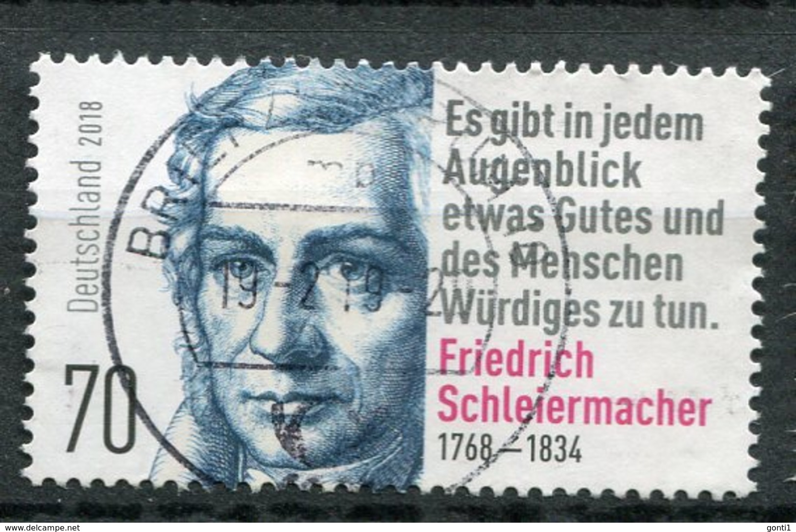 Germany,Allemagne  2018 Michel .Nr.3419 "Friedrich Schleiermacher " 1 Wert Used - Used Stamps