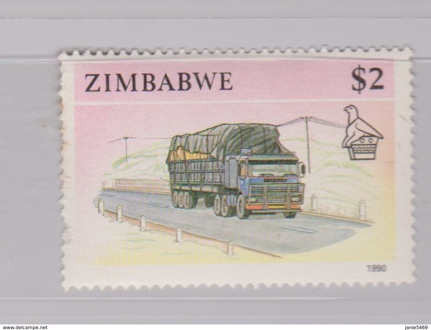 Zimbabwe S 630 1990 Transports,$ 2 Tractor Trailer Truck, MNH - Zimbabwe (1980-...)