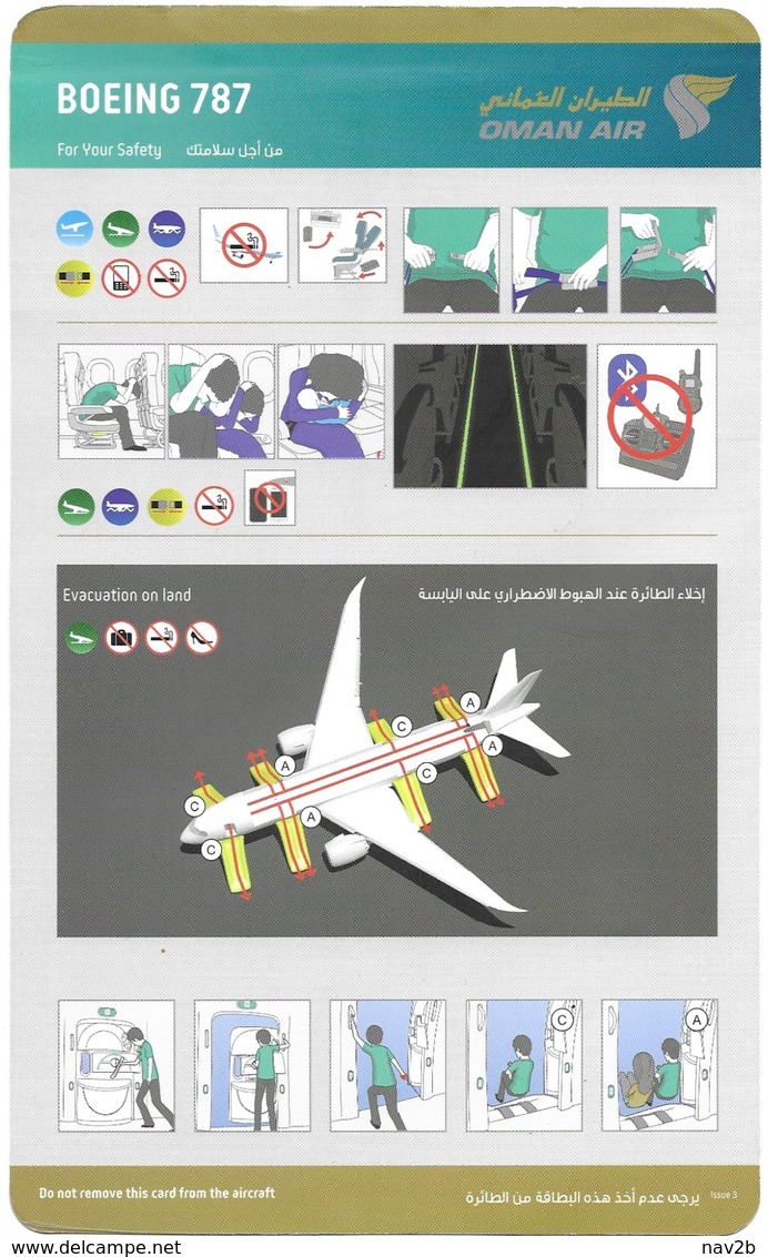 OMAN  AIR .  Boeing  787 . - Fichas De Seguridad