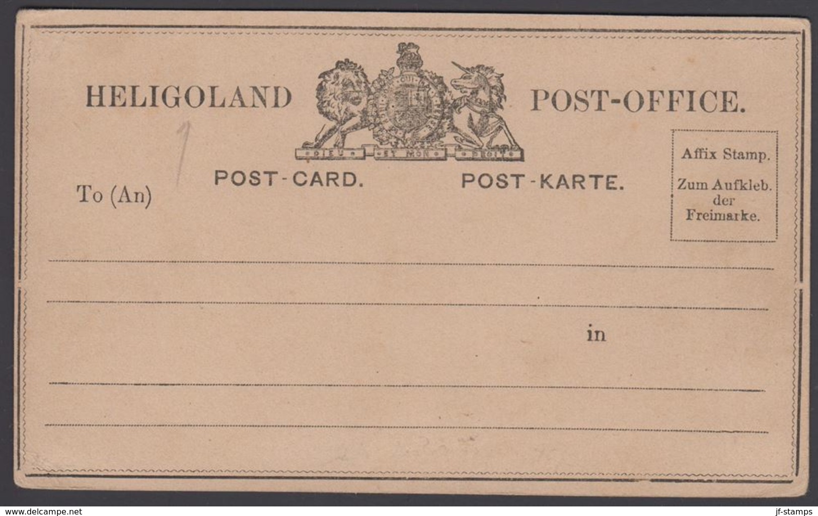 187?. HELGOLAND POST-OFFICE POST-CARD POST-KARTE. () - JF304856 - Heligoland (1867-1890)