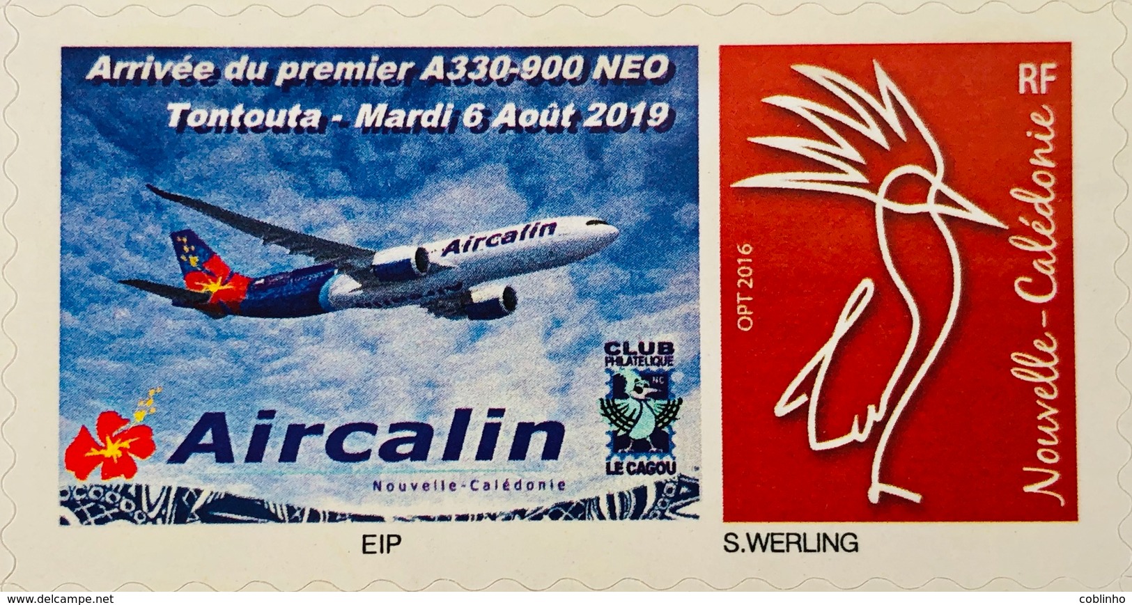 NOUVELLE CALEDONIE (New Caledonia)- Timbre Personnalisé - Aircalin - Airbus - 2019 - Neufs