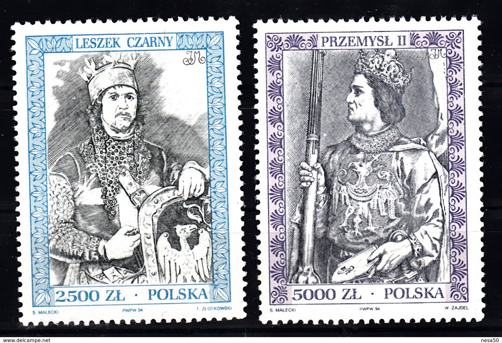 Polen 1994 Mi Nr  3484 + 3485 , Tekeningen Van  Jan Matejko - Unused Stamps