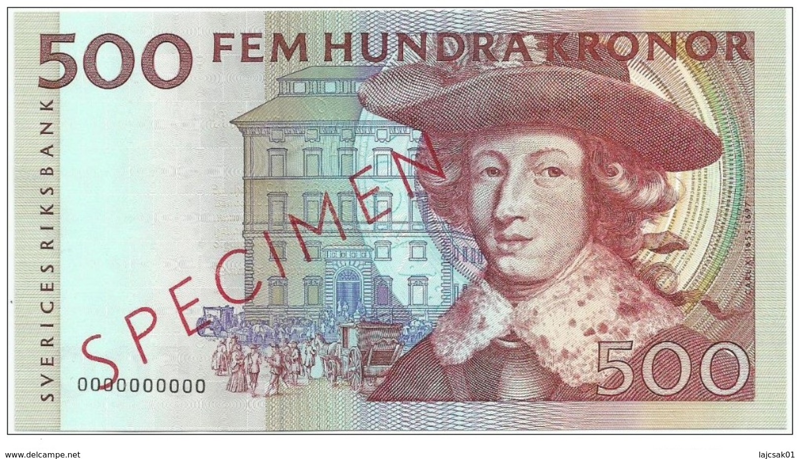 Sweden Sverige 500 Kronor 1985/86. SPECIMEN UNC P-59 Zero Numbered - Svezia