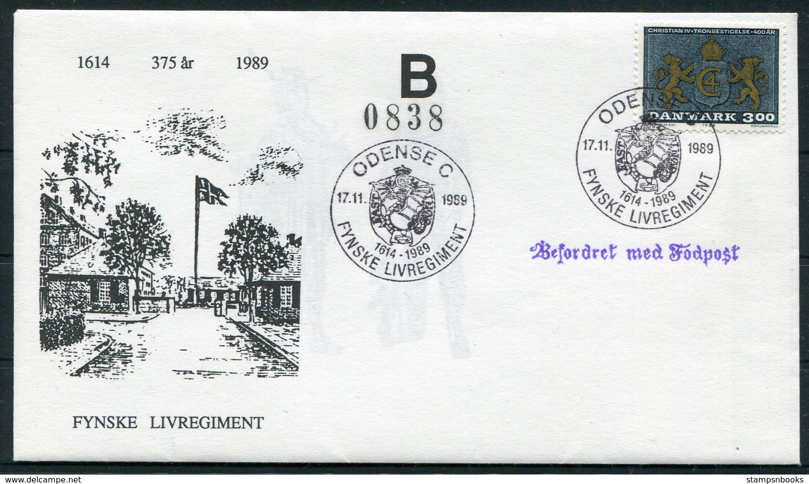 1989 Denmark Odense Fynske Livregiment Cover - Covers & Documents