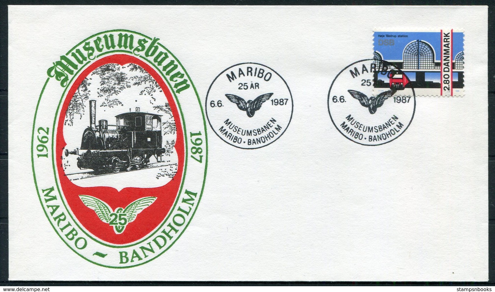 1987 Denmark Maribo Railway Train Museum DSB Cover - Storia Postale