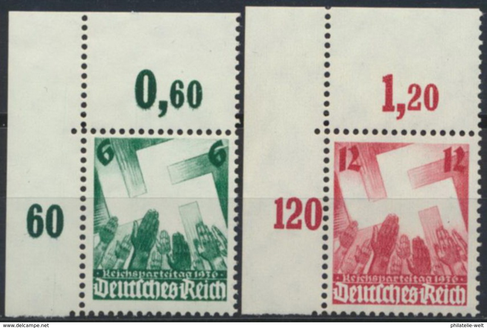 Deutsches Reich 632/33 Eckrand ** Postfrisch - Neufs