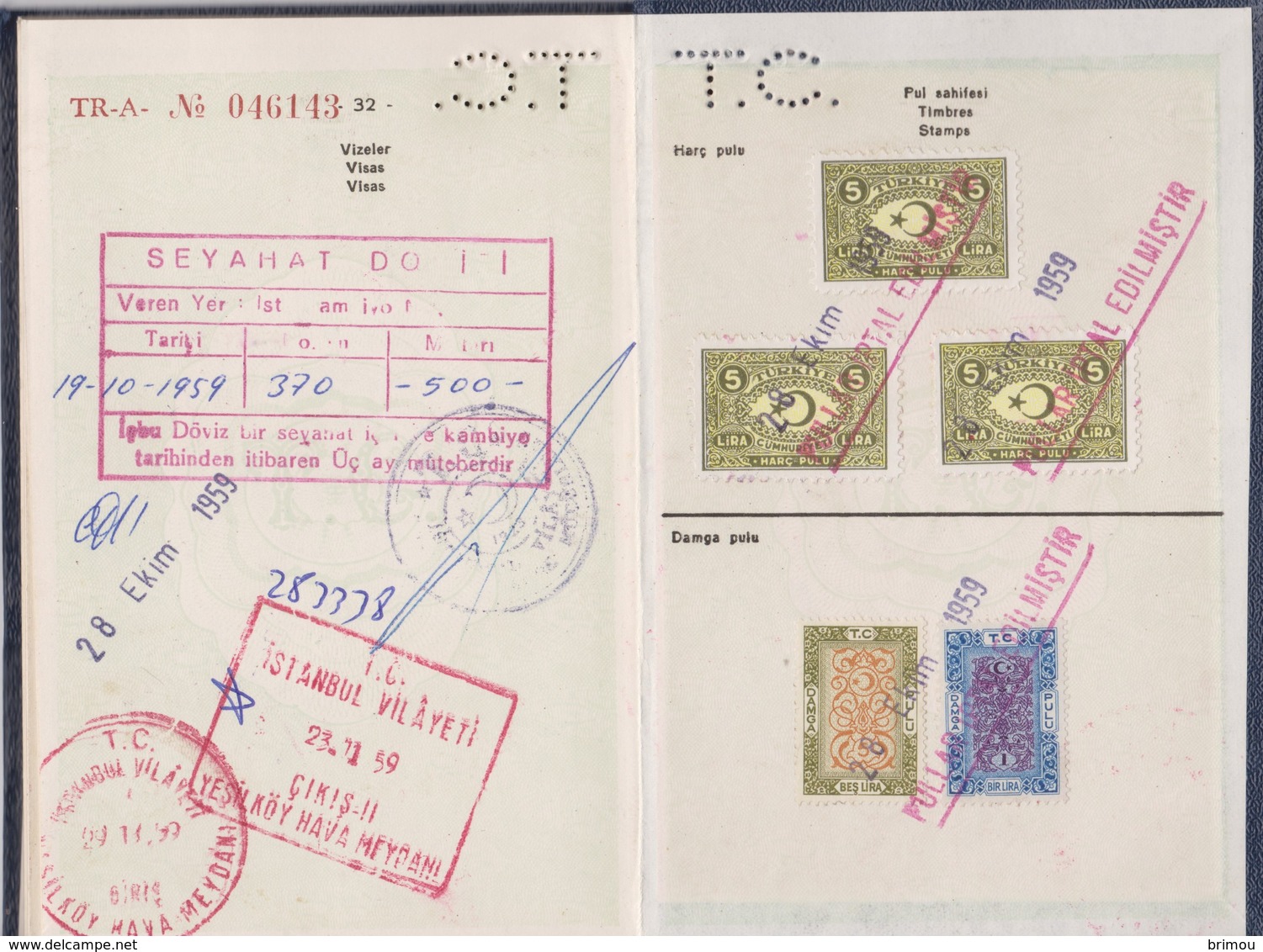 Turquie, Türkiye Passeport. - Documents Historiques