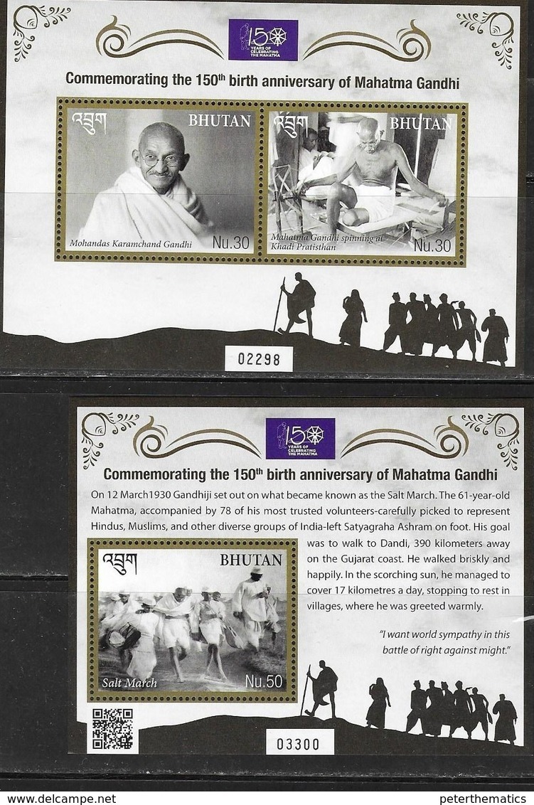 BHUTAN, 2019, MNH, GANDHI,SHEETLET+S/SHEET - Mahatma Gandhi