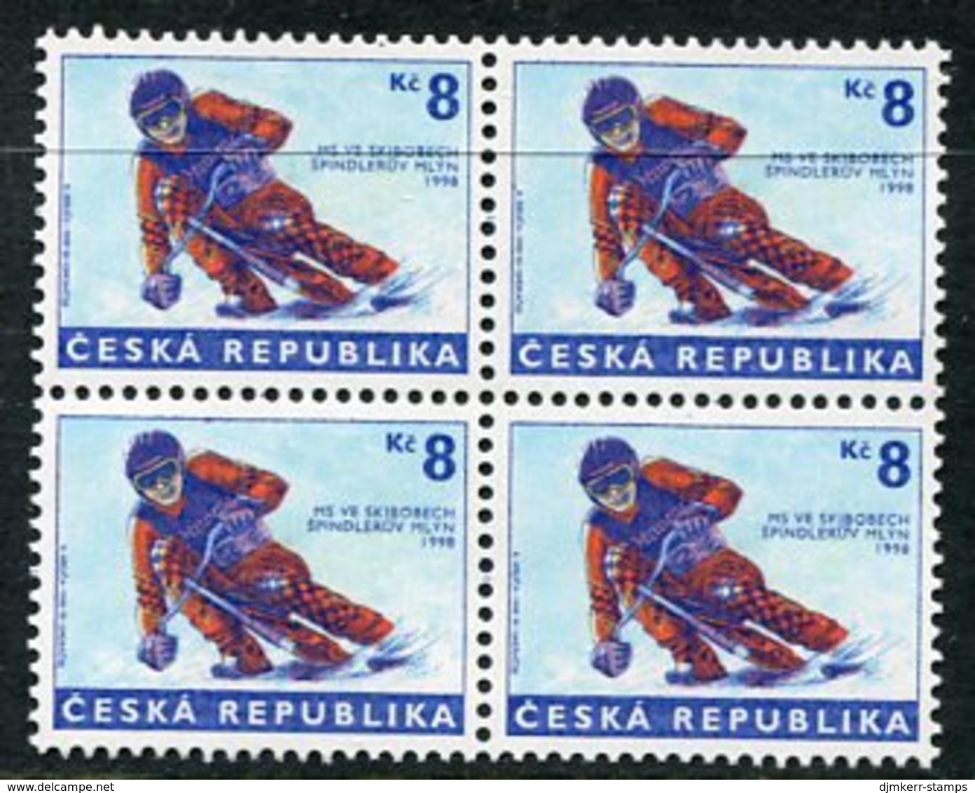CZECH REPUBLIC 1998 Ski-bob World Cup Block Of 4  MNH / **.  Michel 170 - Ungebraucht