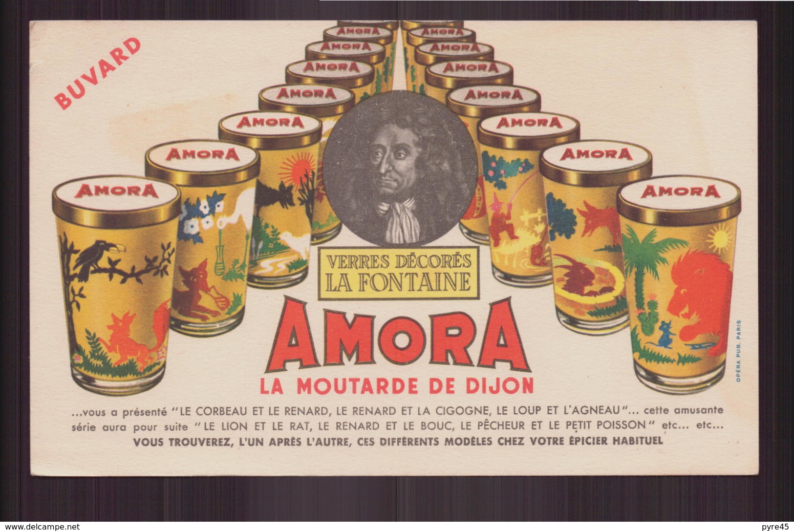 Buvard ( 20 X 12.5 Cm ) " Amora " ( Pliure, Rousseurs ) - Mostard