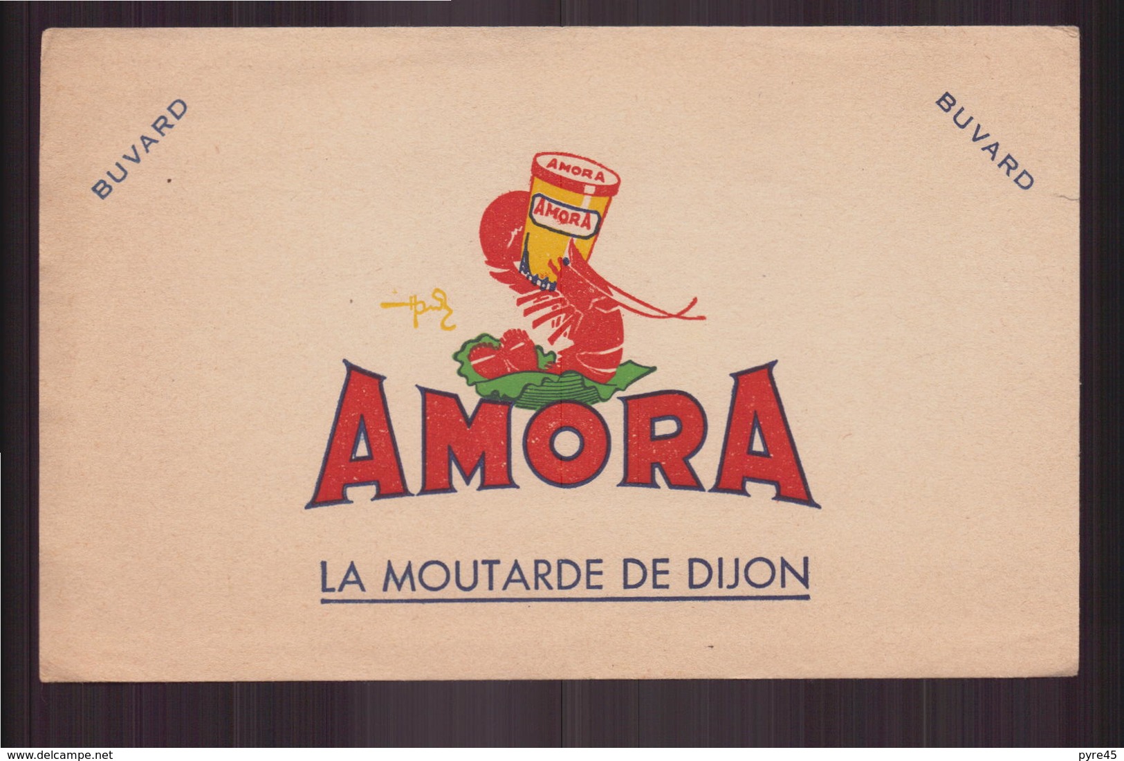 Buvard ( 20 X 12.5 Cm ) " Amora " ( Pliure, Rousseurs ) - Mostard