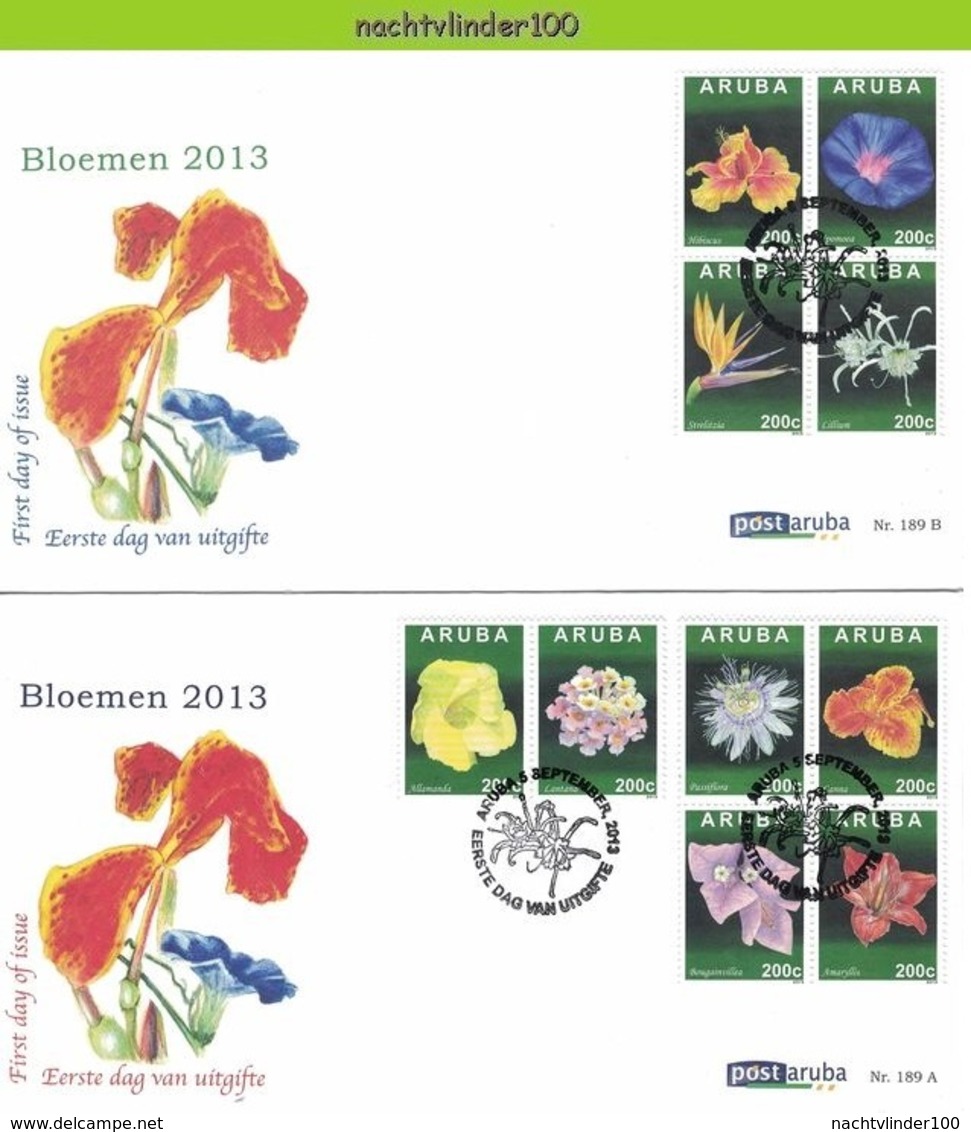 Nfh189A+Bfb FLORA TROPISCHE BLOEMEN TROPICAL FLOWERS BLUMEN FLEURS FLORES ARUBA 2013 FDC's - Altri & Non Classificati