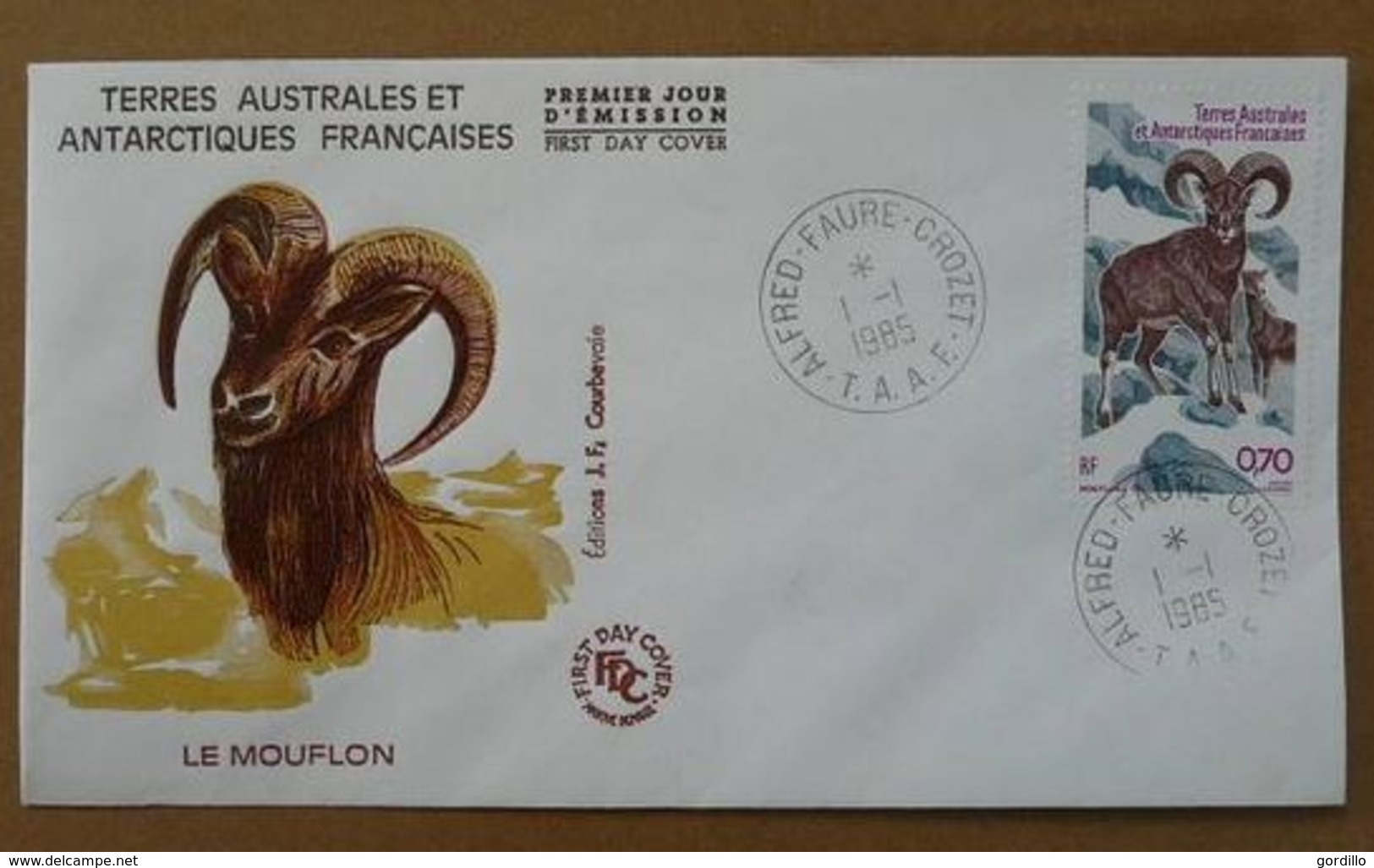 FDC  TAAF Alfred Faure Crozet 01 01 85 Mouflon. - Autres & Non Classés