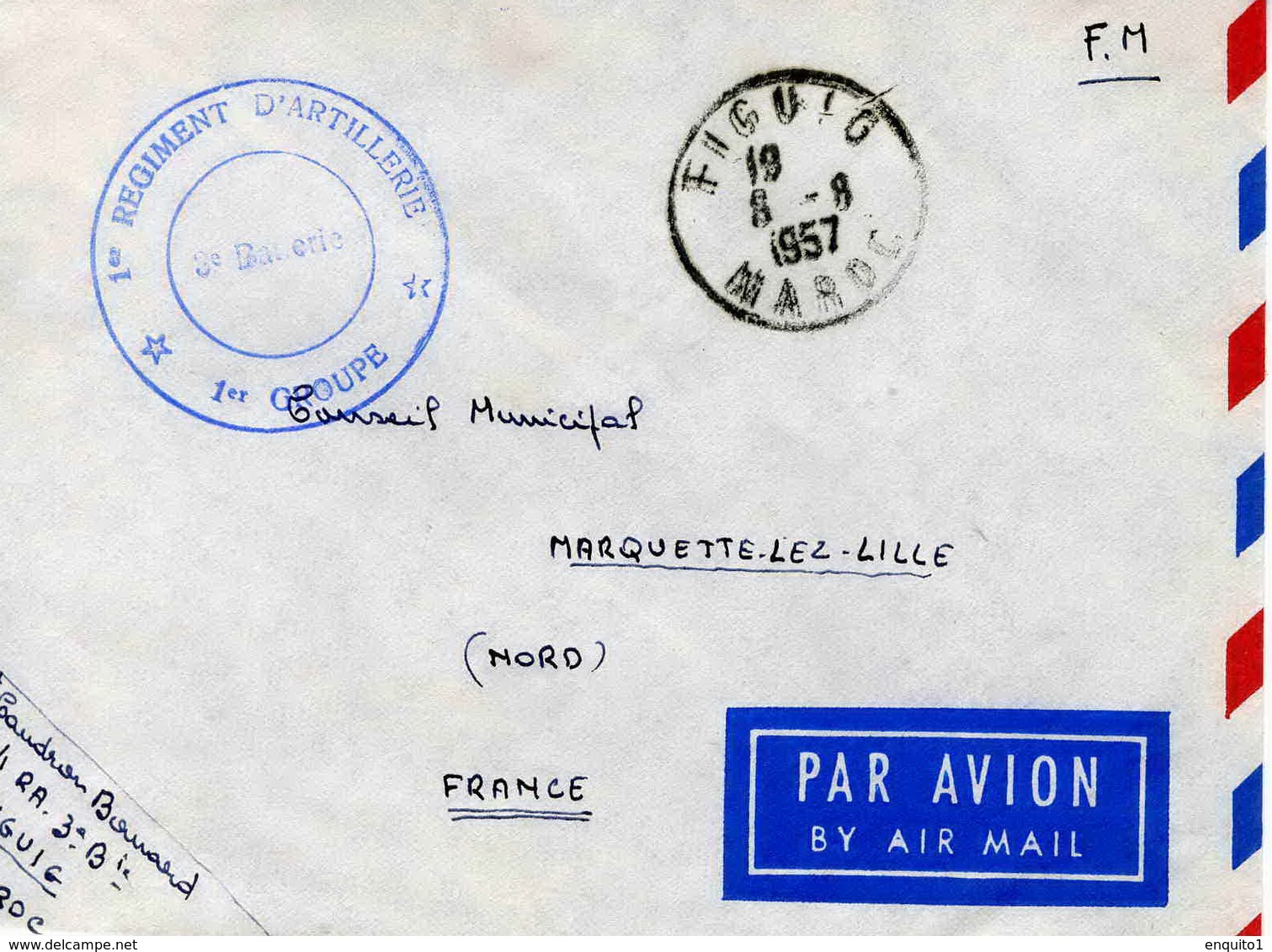 FIGUIO  (Maroc) - Lettre En Franchise Militaire -1956 - Lettres & Documents