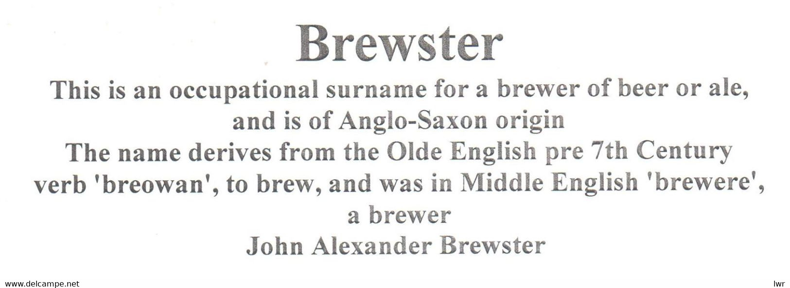 USA Pre Cancel - Brewster - Brewer - Beer - Ale - Beers