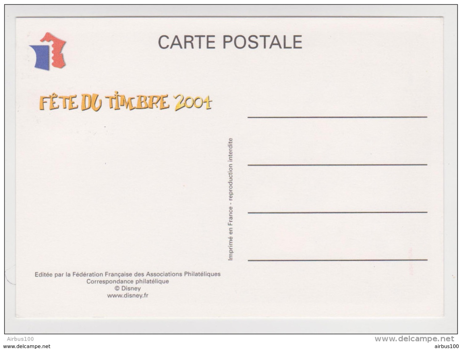 CARTE FÊTE DU TIMBRE 2004 IVRY SUR SEINE 6 MARS 2004 ÉDITÉE PAR LA FFAP - DISNEY MICKEY DONALD Y & T 3641 - 2 Scans - Disney