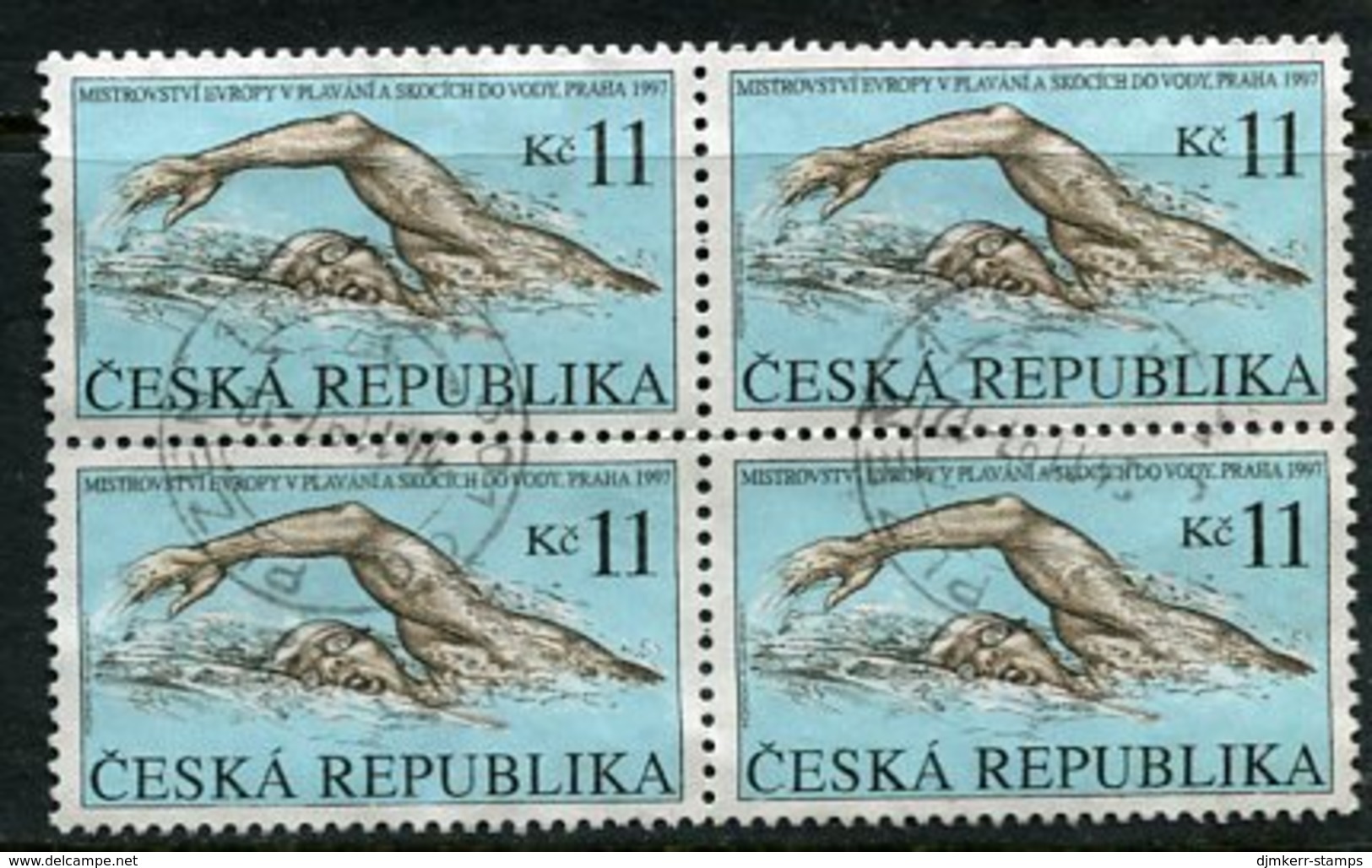 CZECH REPUBLIC 1997 Swimming Championships Used Block Of 4.  Michel 152 - Usati