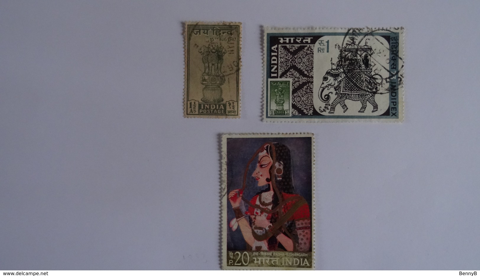 INDIA-INDE- First Stamp Of Independant India 15/08/1947+ The Same In 1973 With Elephant (Indipex)+RADHA KISHANGARH Used - Used Stamps