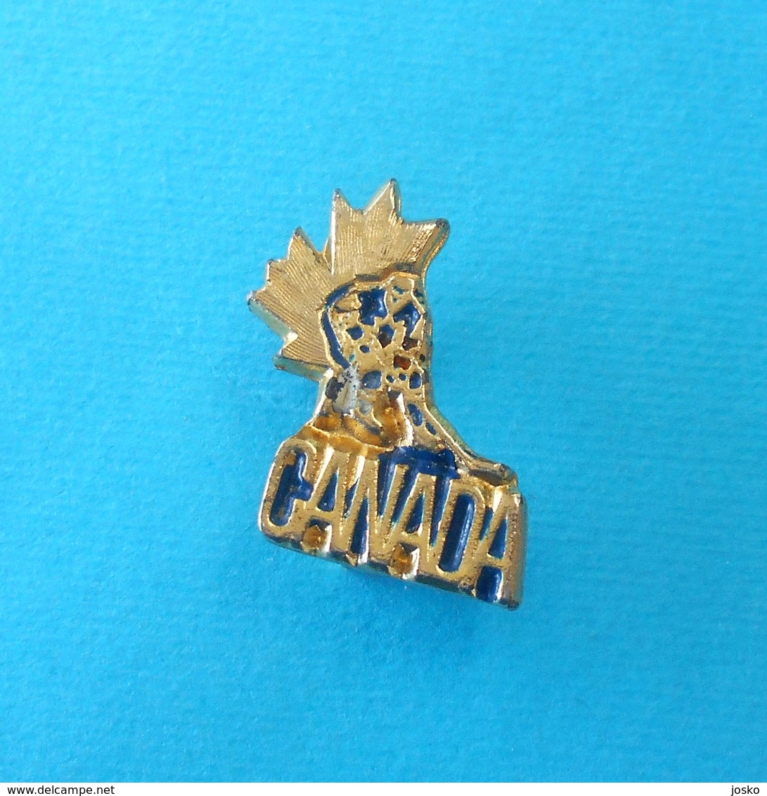 CANADA - ICE HOCKEY ... Nice Pin Badge * Eishockey Hockey Sur Glace Hockey Su Ghiaccio Abzeichen Anstecknadel Spilla - Sonstige & Ohne Zuordnung