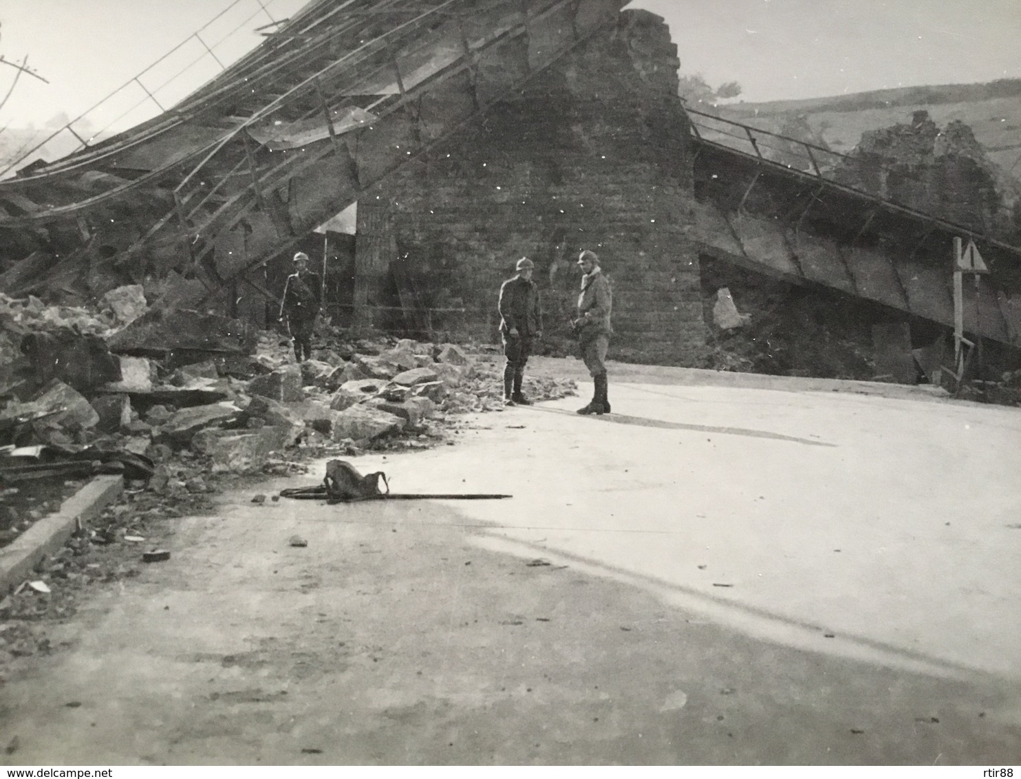 5 Photos Ponts Détruits Et Mines Campagne De France 1940 12 X 9 Cm - 1939-45