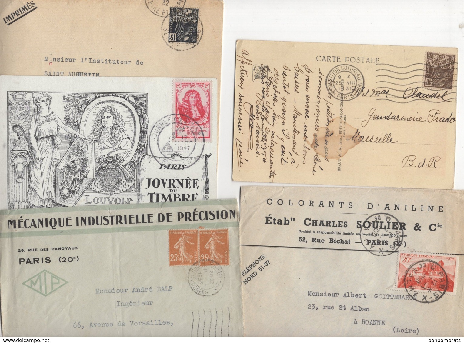 10 Lettres Et Cartes + 1 Cadeau Prix De Départ Sans Réserve 1€ Voir 2 Scan.  Bonnes Enchère     Lot Delc Vente 3, 3 - 1921-1960: Période Moderne