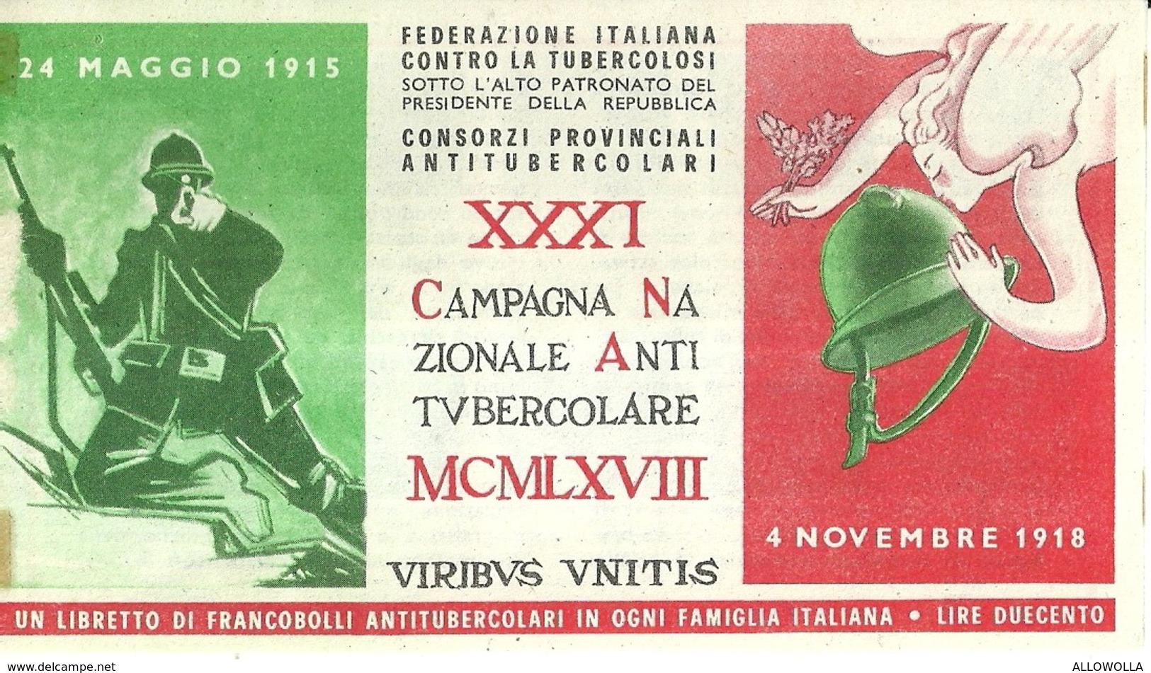 6069 " ERINNOFILI-XXXI CAMPAGNA NAZIONALE ANTITUBERCOLARE-1968-LIBRETTO DI 10 FRANCOBOLLI" - Vignetten (Erinnophilie)