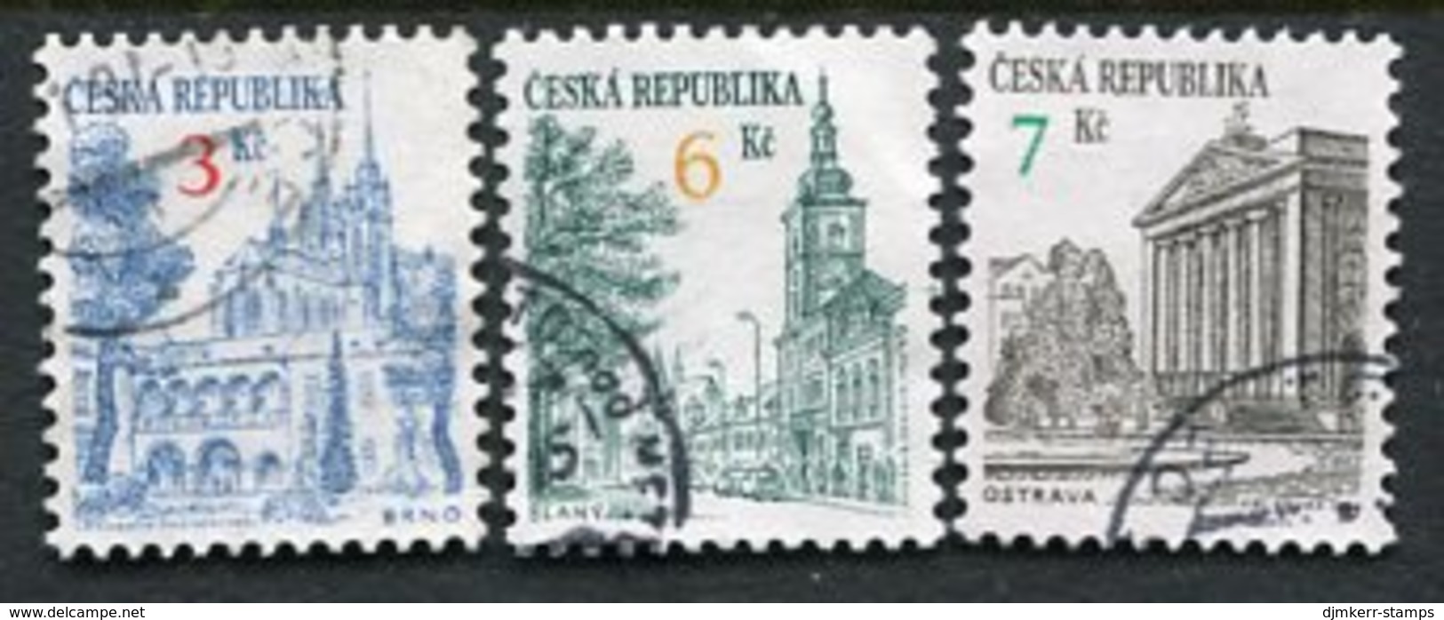 CZECH REPUBLIC 1994 Towns Definitive New Values Used  Michel 35, 52, 60 - Used Stamps