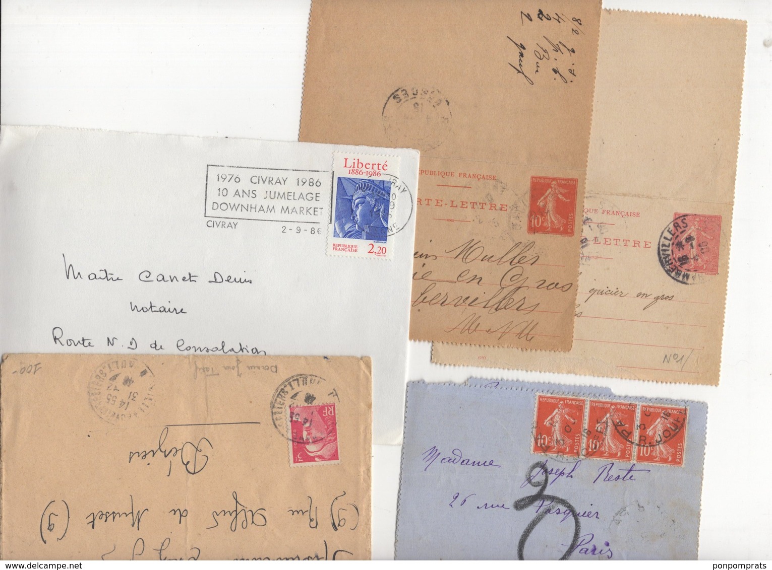 10 Lettres Et Cartes + 1 Cadeau Prix De Départ Sans Réserve 1€ Voir 2 Scan.  Bonnes Enchère     Lot Delc Vente 3, 6 - 1921-1960: Période Moderne