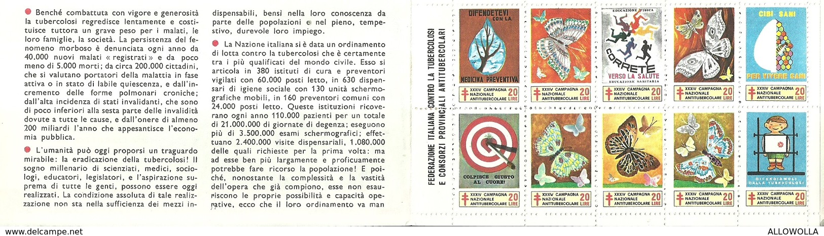 6072 " ERINNOFILI-XXXIV CAMPAGNA NAZIONALE ANTITUBERCOLARE-1971-LIBRETTO DI 10 FRANCOBOLLI" - Erinnofilia