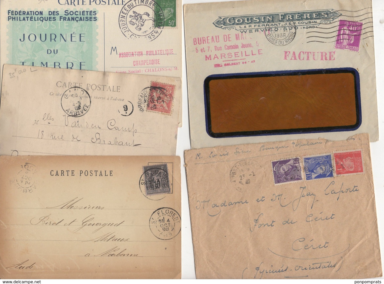 10 Lettres Et Cartes + 1 Cadeau Prix De Départ Sans Réserve 1€ Voir 2 Scan.  Bonnes Enchère     Lot Delc Vente 3, 12 - 1921-1960: Période Moderne