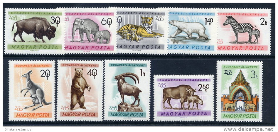 HUNGARY 1961  Budapest Zoo Set MNH / **.  Michel 1727-36 - Nuevos