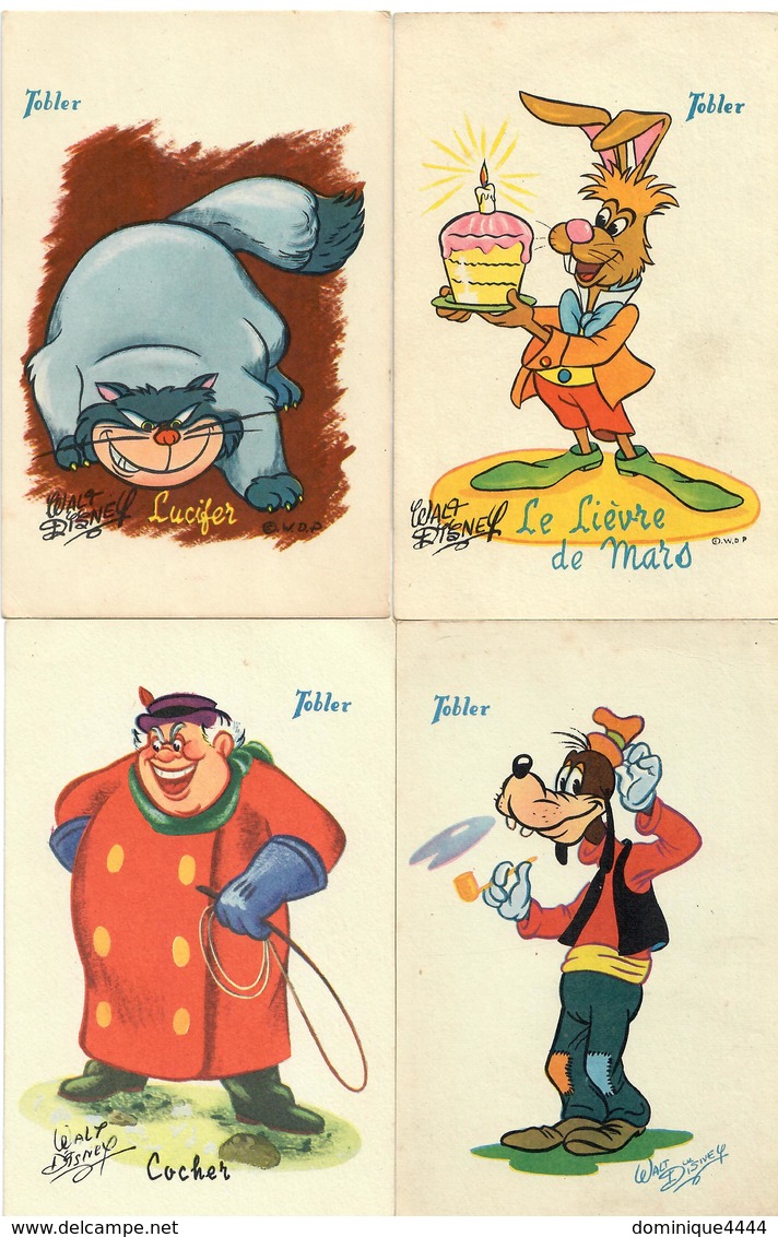 Publicité Chocolat Tobler lot de 40 cartes des personnages de Walt Disney