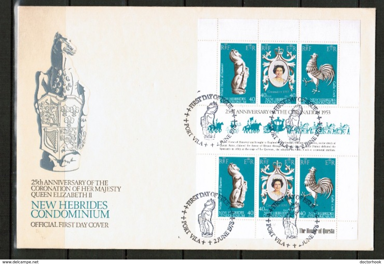 NEW HEBRIDES---British    Scott  # 258 VF USED SHEETLET On FIRST DAY COVER (FDC) (FF-52) - Storia Postale