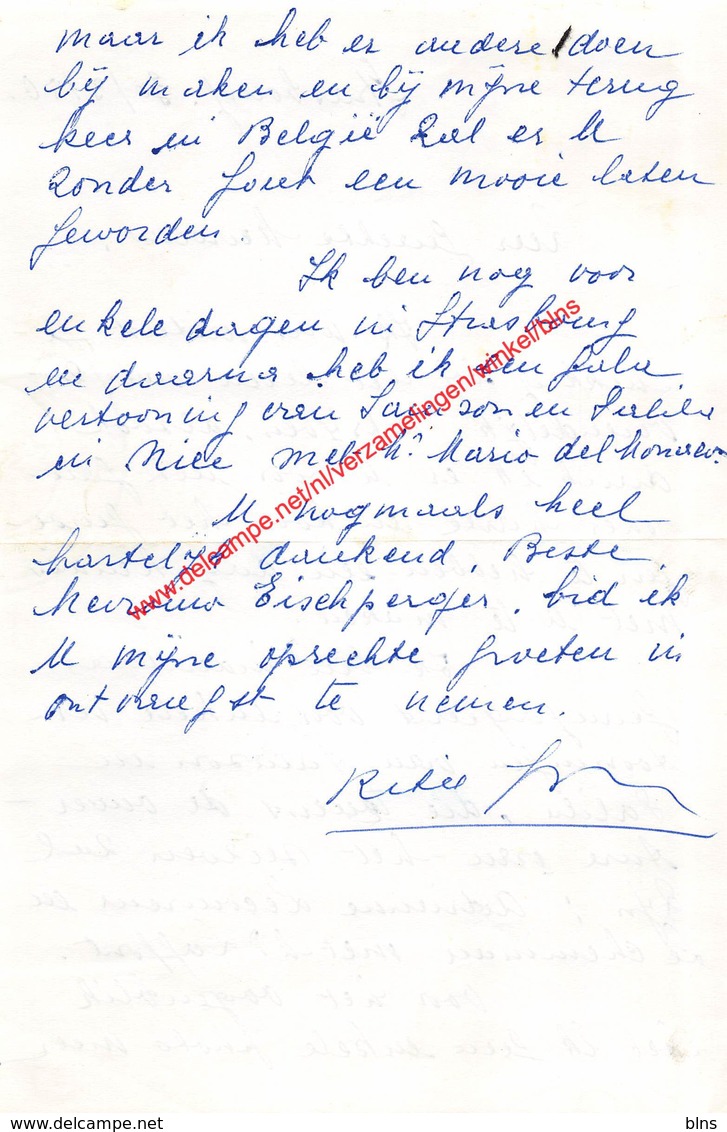 Brief Geschreven Door Operazangeres Rita Gorr In 1956 - Autographes